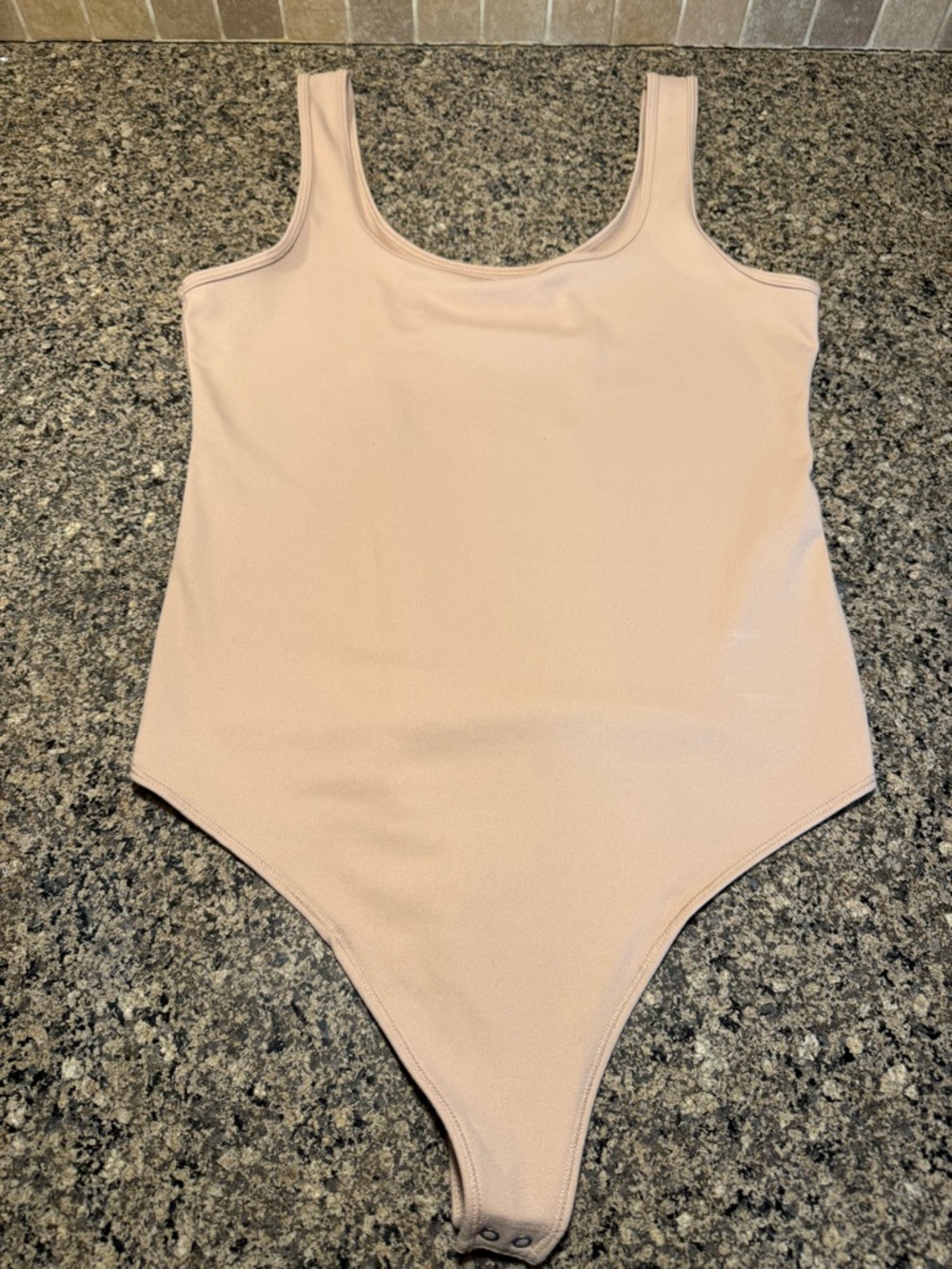 Abercrombie & Fitch Pale Nude Scoop Tank Bodysuit